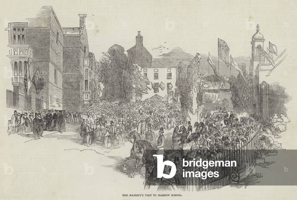 Her Majesty's Visit to Harrow School (engraving)