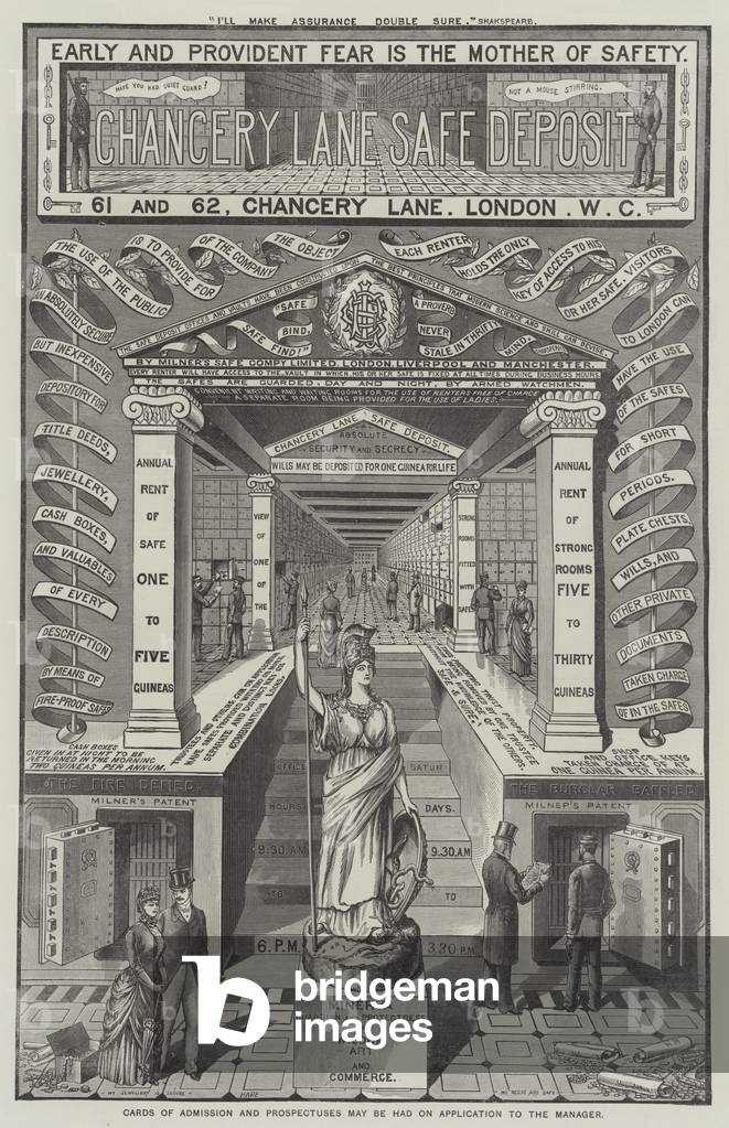 Advertisement, Chancery Lane Safe Deposit (engraving)