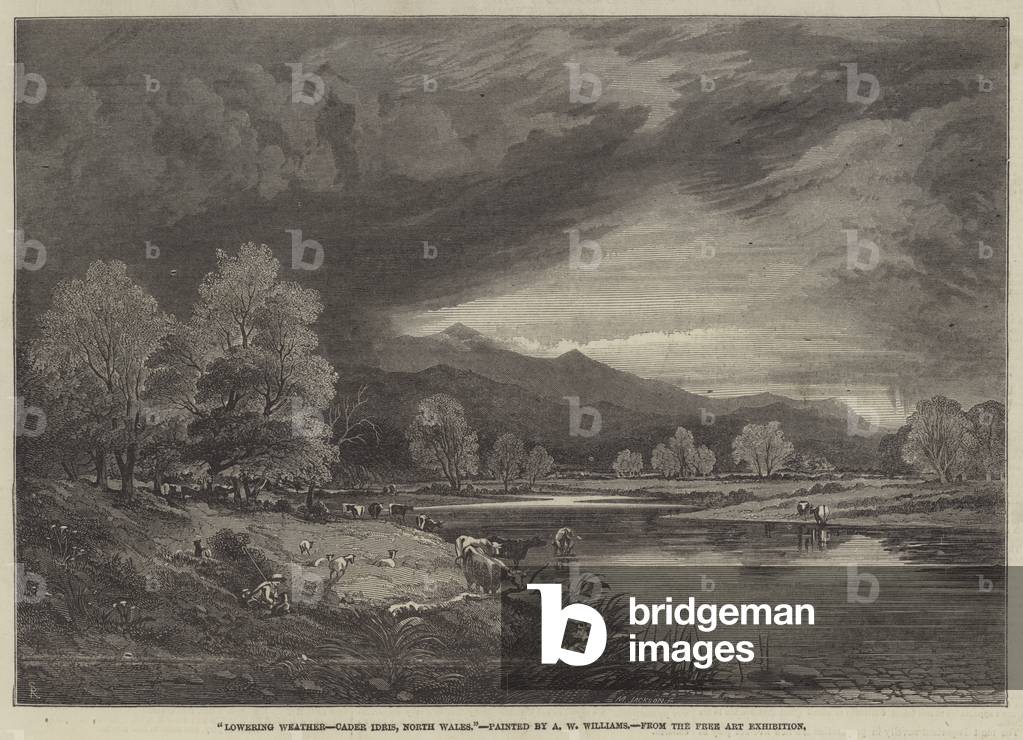 Lowering Weather, Cader Idris, North Wales (engraving)