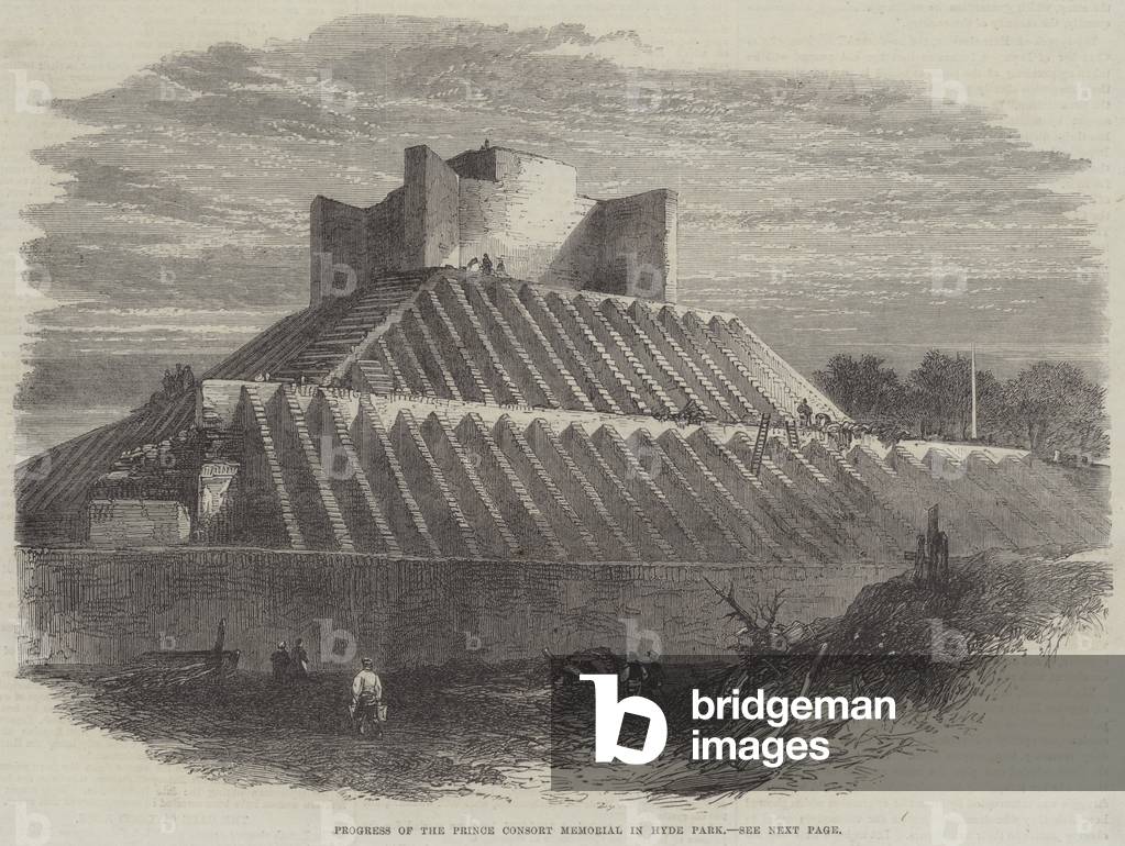 Progress of the Prince Consort Memorial in Hyde Park (engraving)
