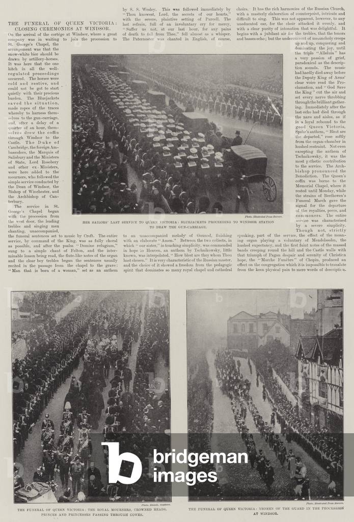 The Funeral of Queen Victoria, Closing Ceremonies at Windsor (b/w photo)