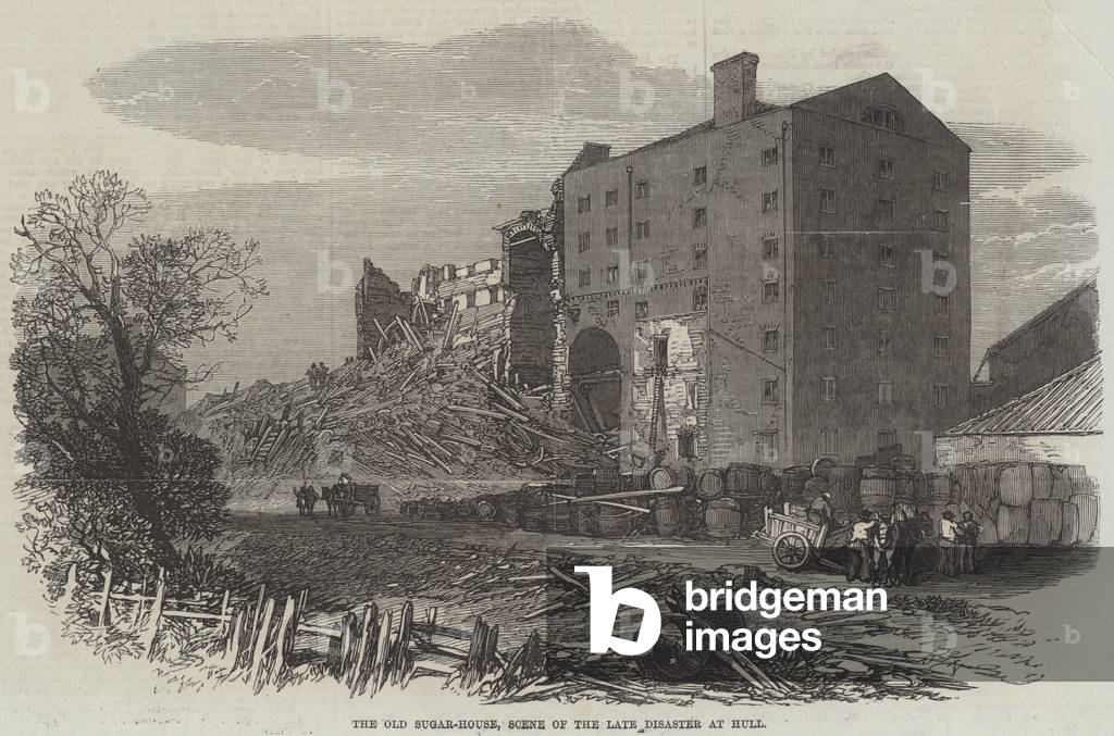 The Old Sugar-House, Scene of the late Disaster at Hull (engraving)