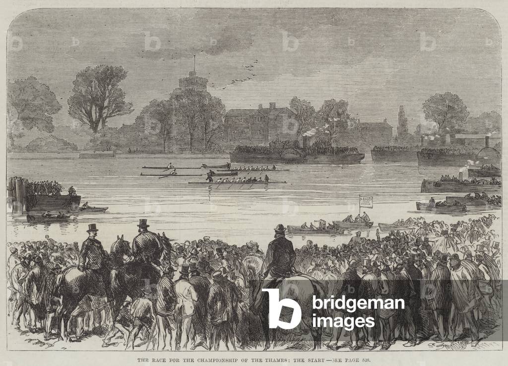 The Race for the Championship of the Thames, the Start (engraving)