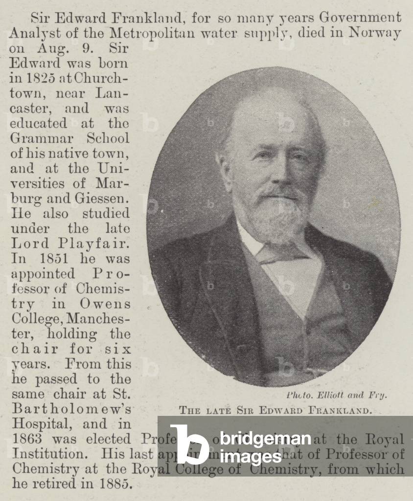 The late Sir Edward Frankland (b/w photo)