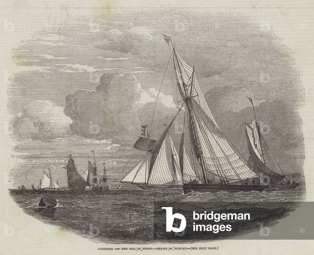 Yachting off the Isle of Wight (engraving)