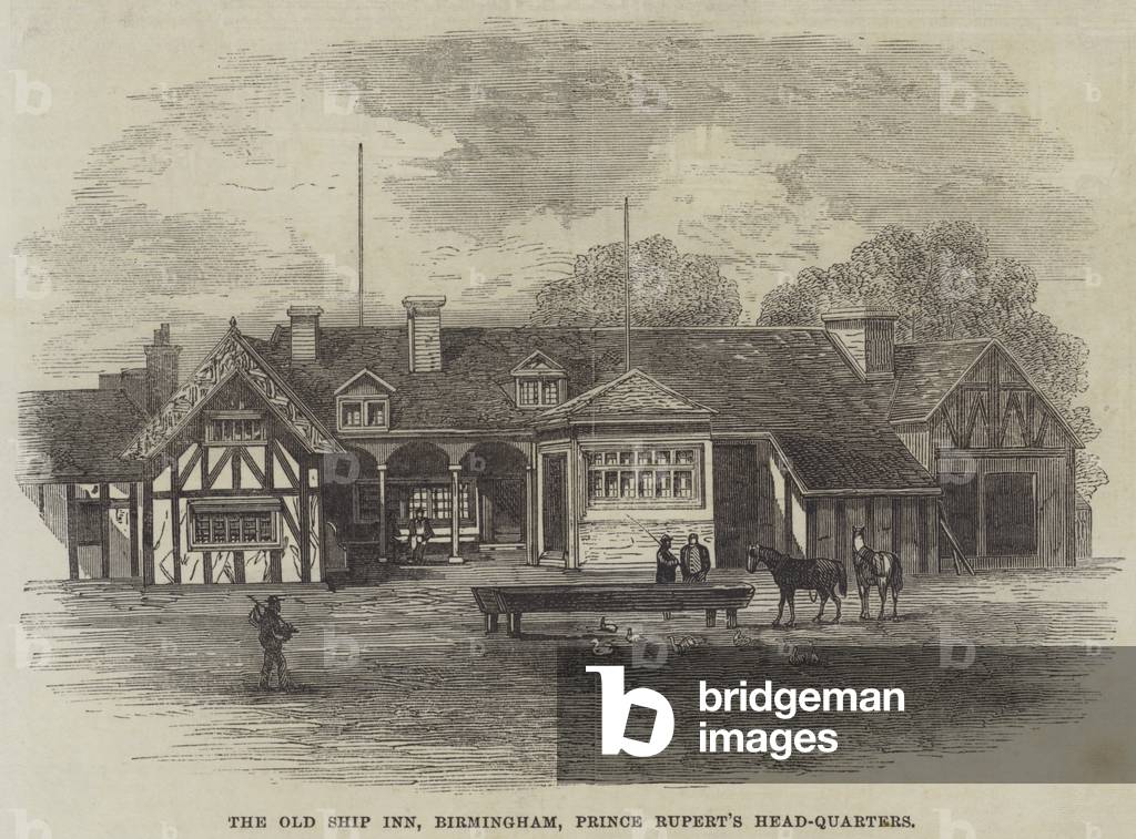 The Old Ship Inn, Birmingham, Prince Rupert's Head-Quarters (engraving)