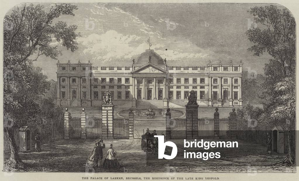 The Palace of Laeken, Brussels, the Residence of the late King Leopold (engraving)