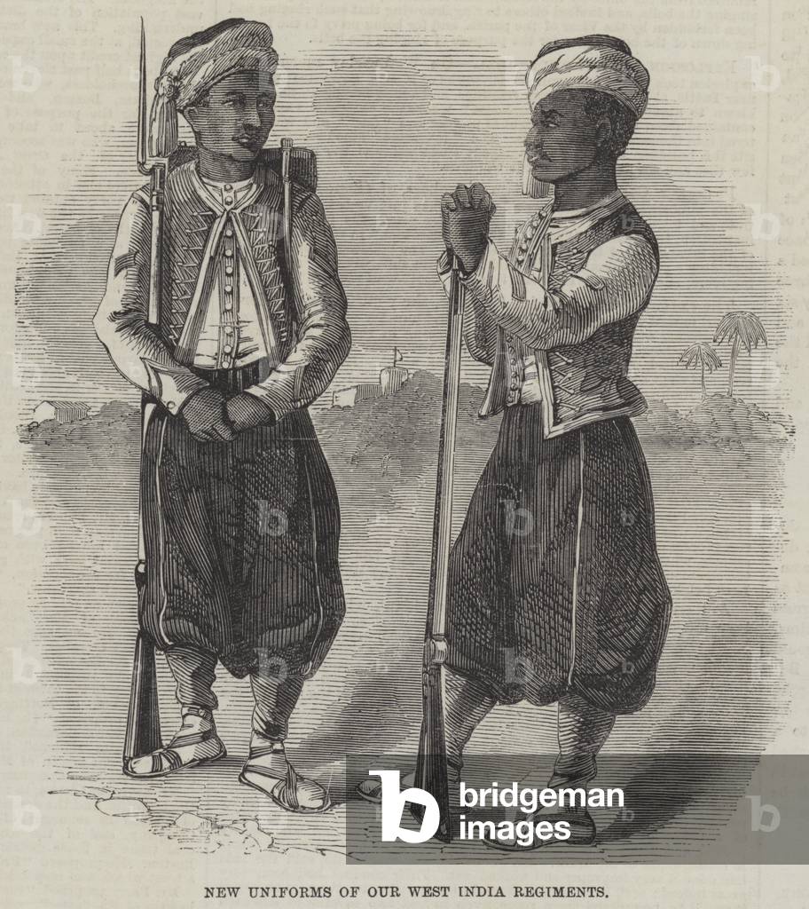 New Uniforms of our West India Regiments (engraving)