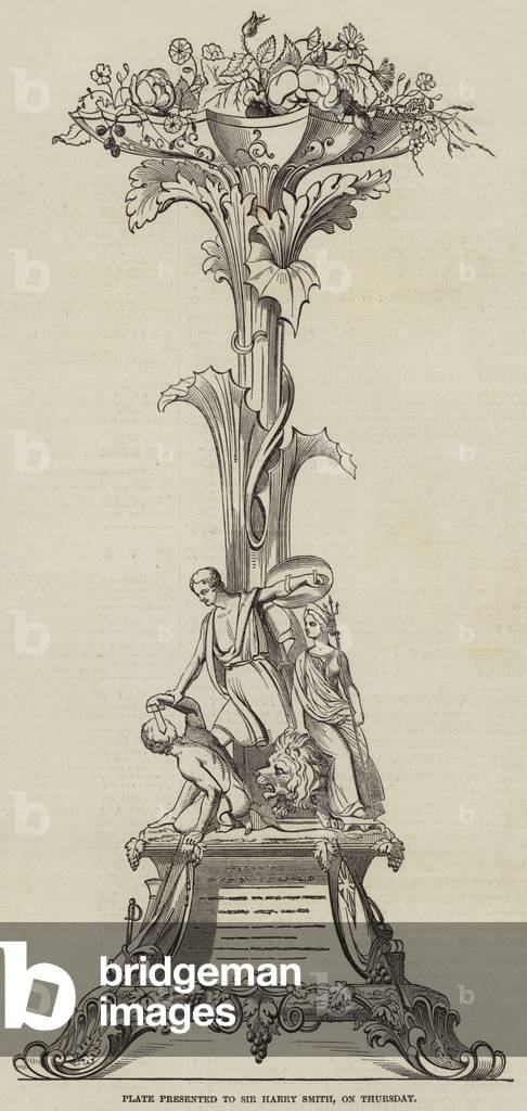 Plate presented to Sir Harry Smith, on Thursday (engraving)