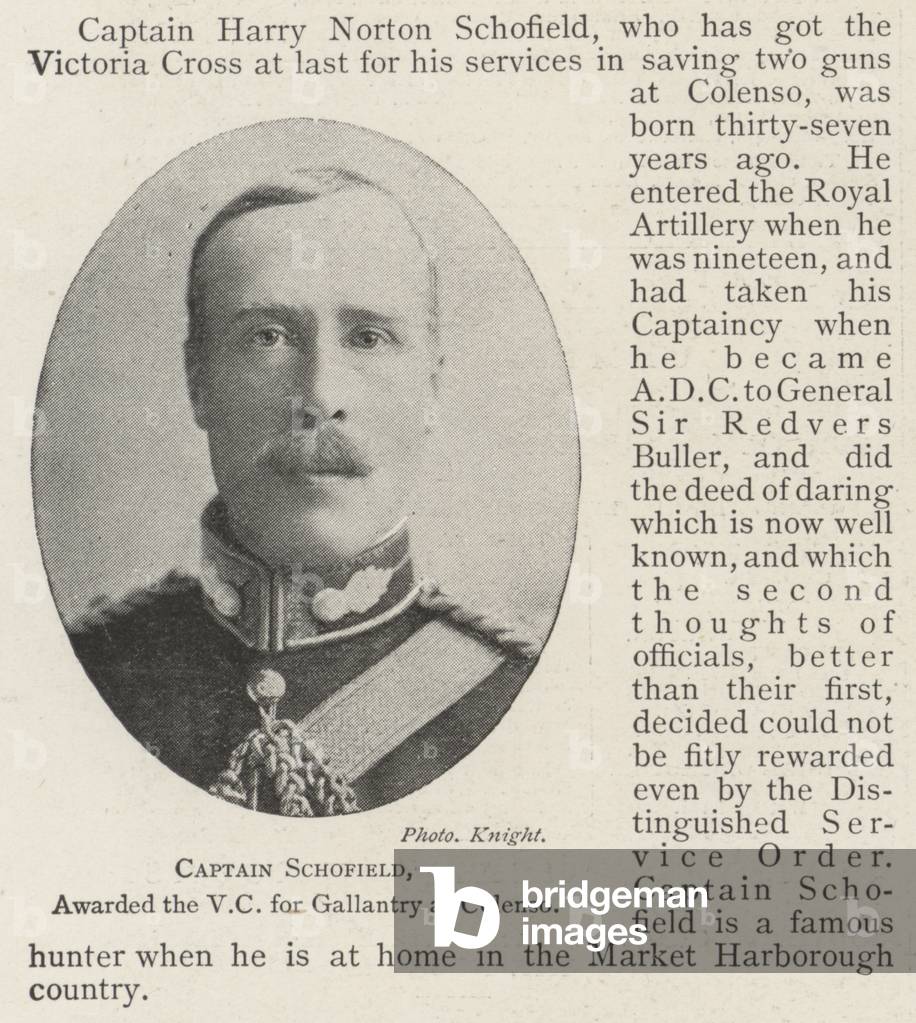 Captain Schofield, awarded the VC for Gallantry at Colenso (b/w photo)