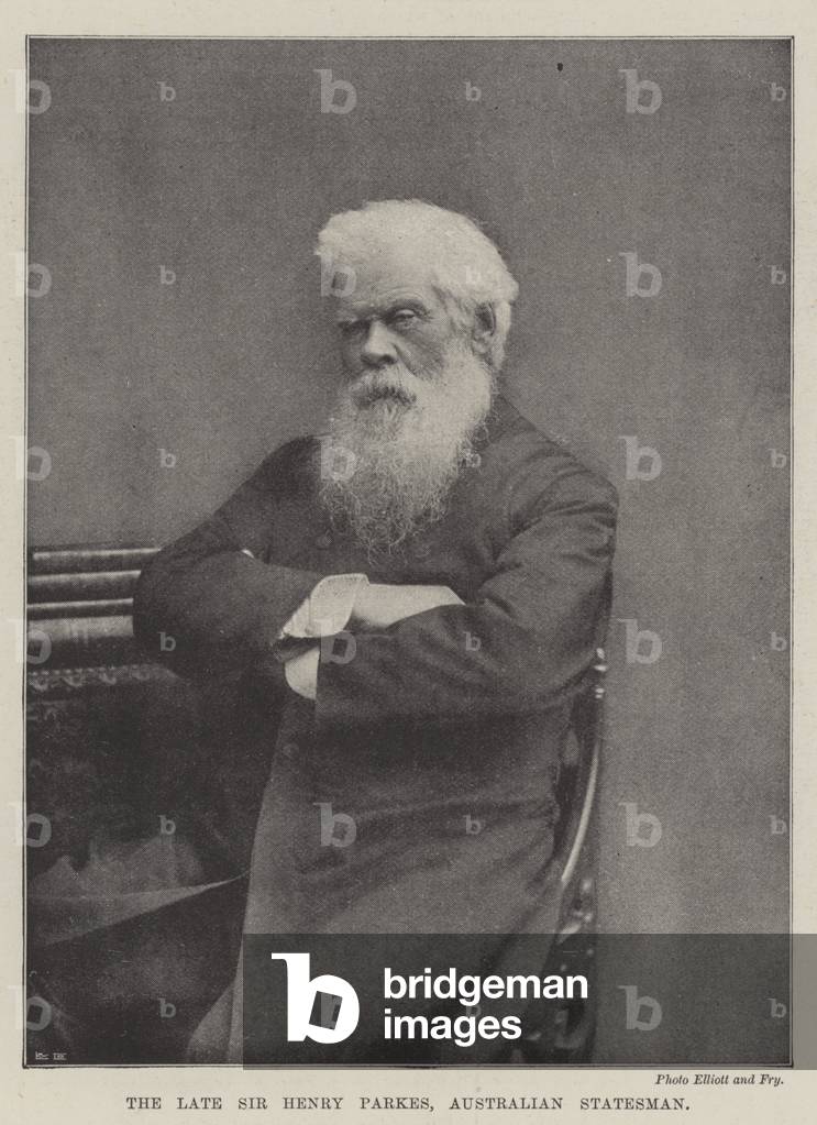 The late Sir Henry Parkes, Australian Statesman (b/w photo)