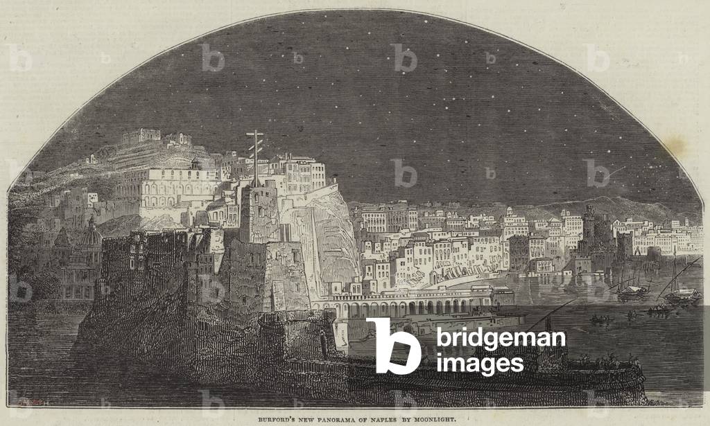 Burford's New Panorama of Naples by Moonlight (engraving)