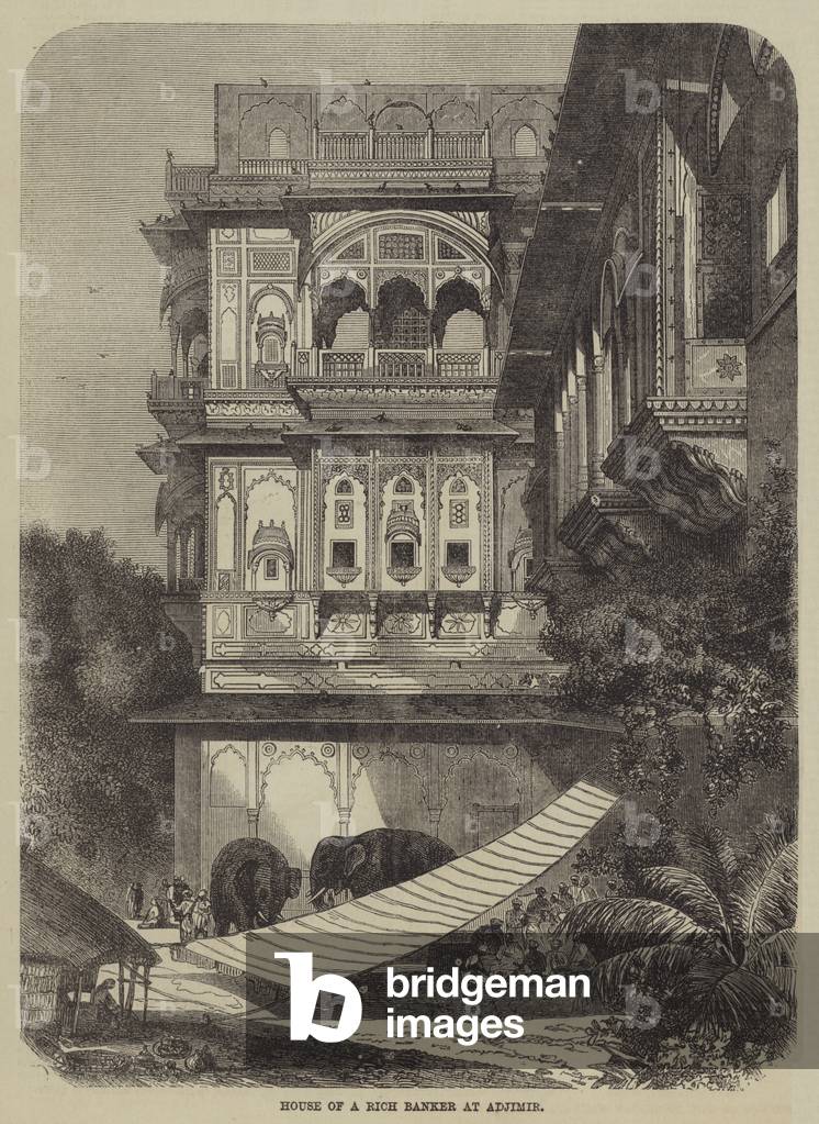 House of a Rich Banker at Adjimir (engraving)