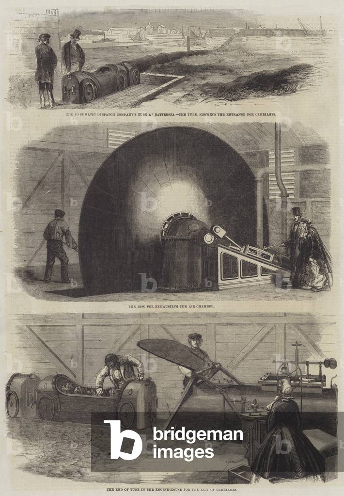 The Pneumatic Despatch Company's Tube at Battersea (engraving)