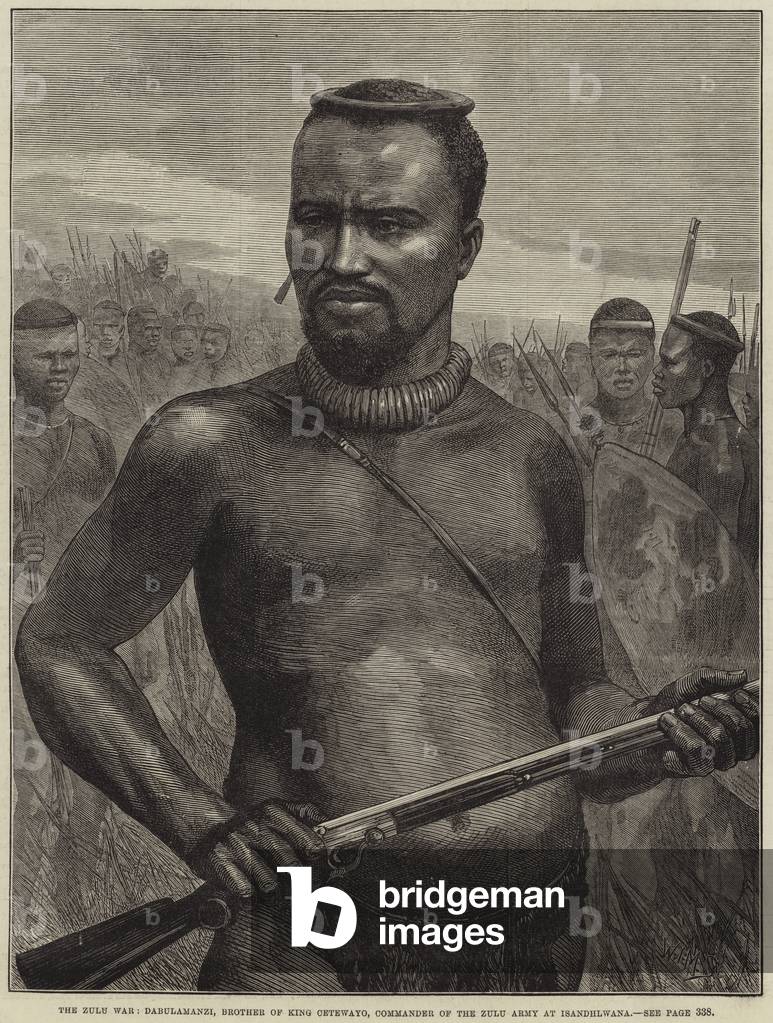 The Zulu War, Dabulamanzi, Brother of King Cetewayo, Commander of the Zulu Army at Isandhlwana (engraving)