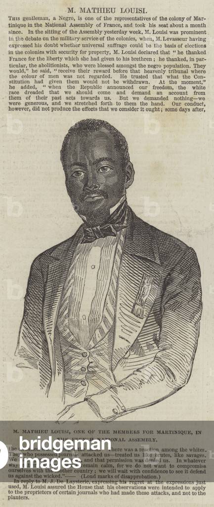 M Mathieu Louisi, One of the Members for Martinique, in the French National Assembly (engraving)