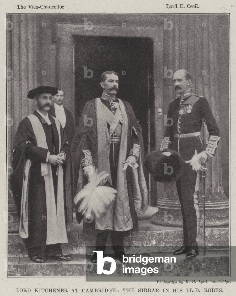 Lord Kitchener at Cambridge, the Sirdar in his LLD Robes (b/w photo)