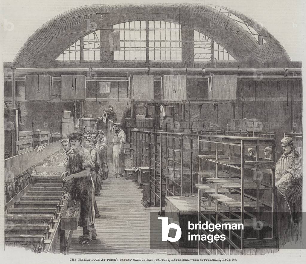 The Candle-Room at Price's Patent Candle Manufactory, Battersea (engraving)