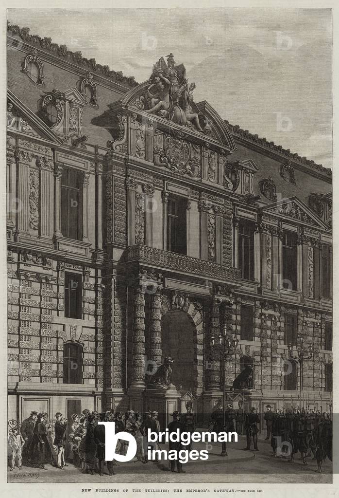 New Buildings of the Tuileries, the Emperor's Gateway (engraving)
