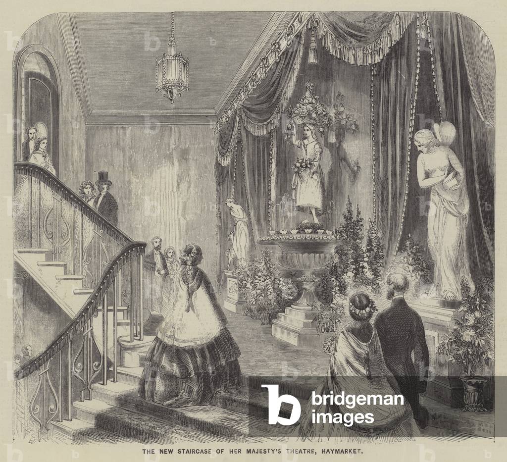 The New Staircase of her Majesty's Theatre, Haymarket (engraving)