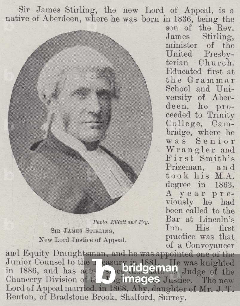 Sir James Stirling, New Lord Justice of Appeal (b/w photo)