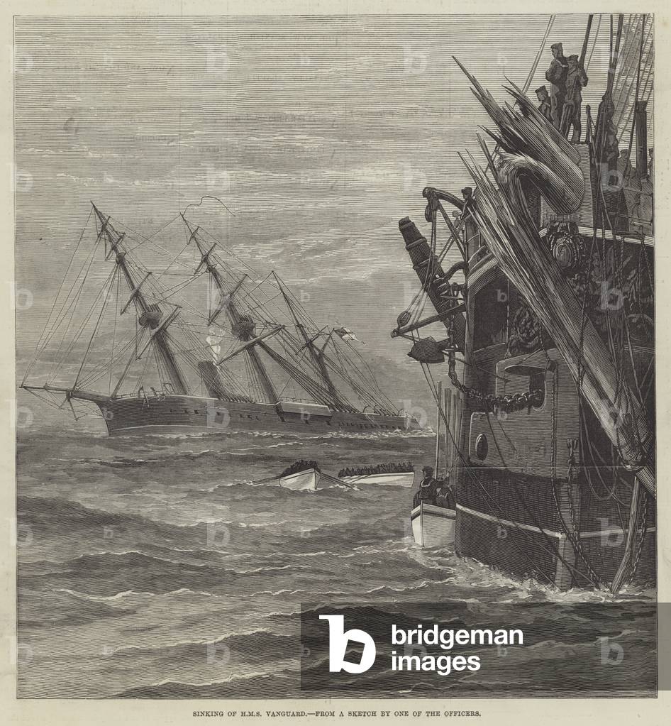 Sinking of HMS Vanguard (engraving)