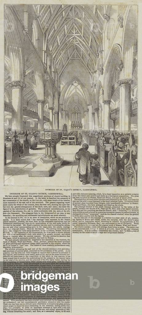 Interior of St Giles's Church, Camberwell (engraving)