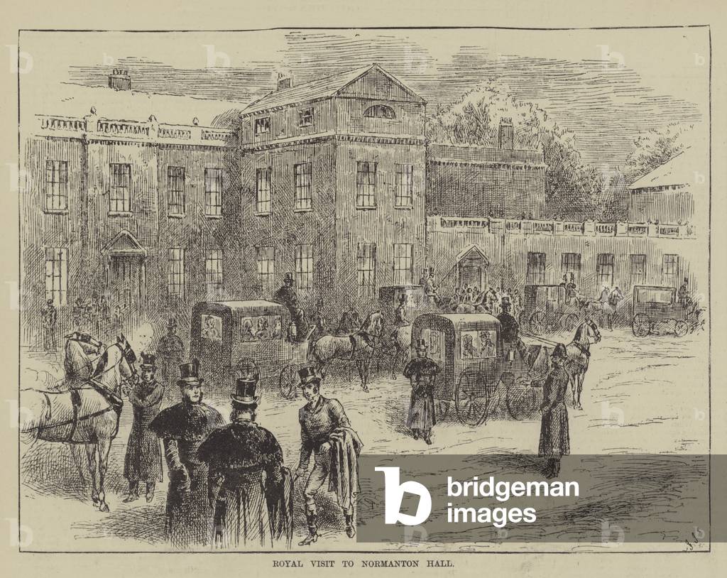 Royal Visit to Normanton Hall (engraving)