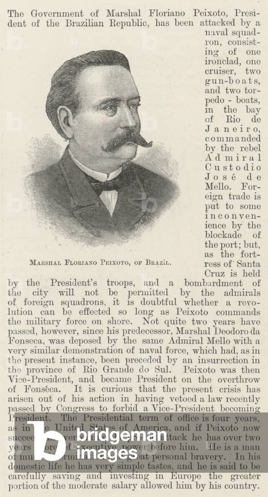 Marshal Floriano Peixoto, of Brazil (engraving)