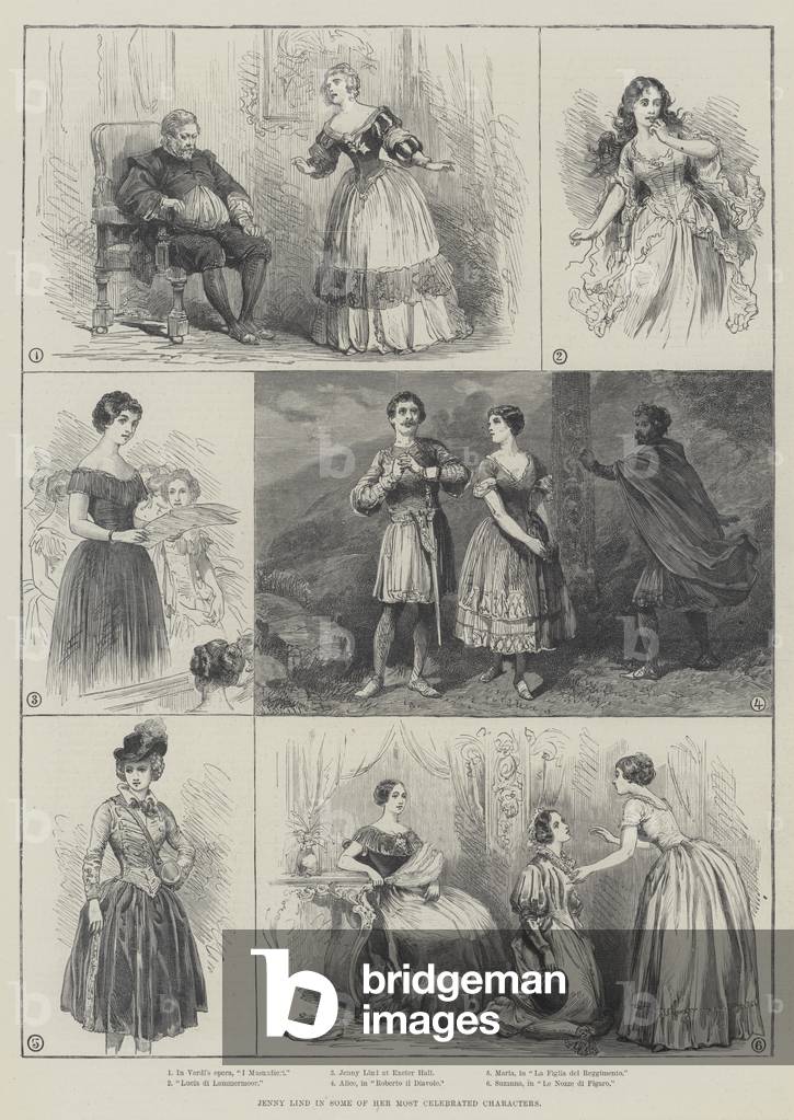 Jenny Lind in some of her Most Celebrated Characters (engraving)