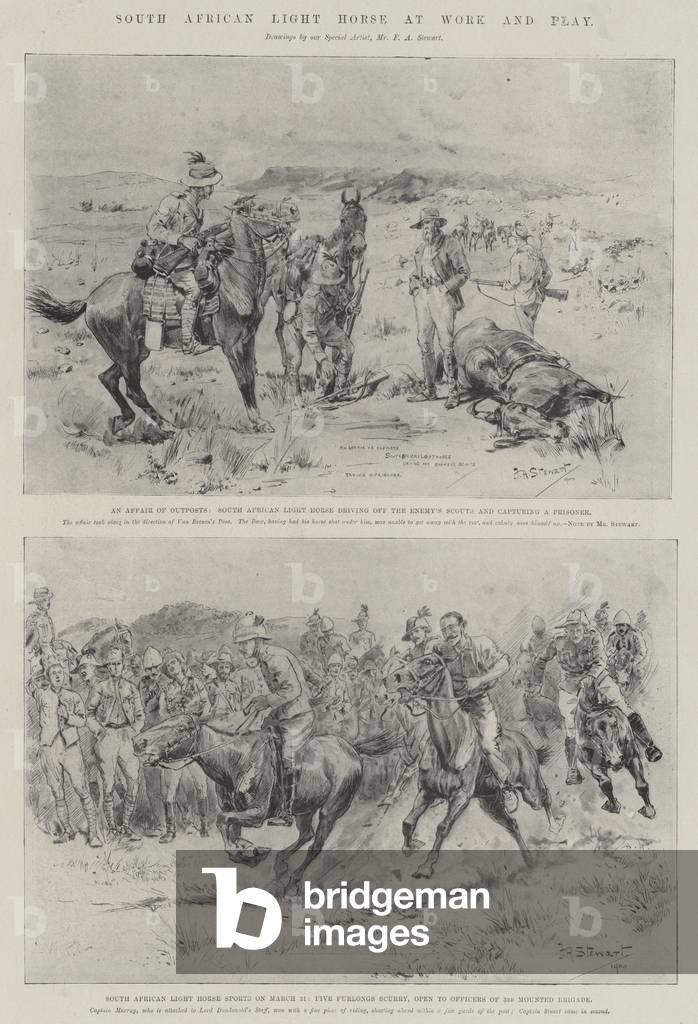 South African Light Horse at Work and Play (litho)