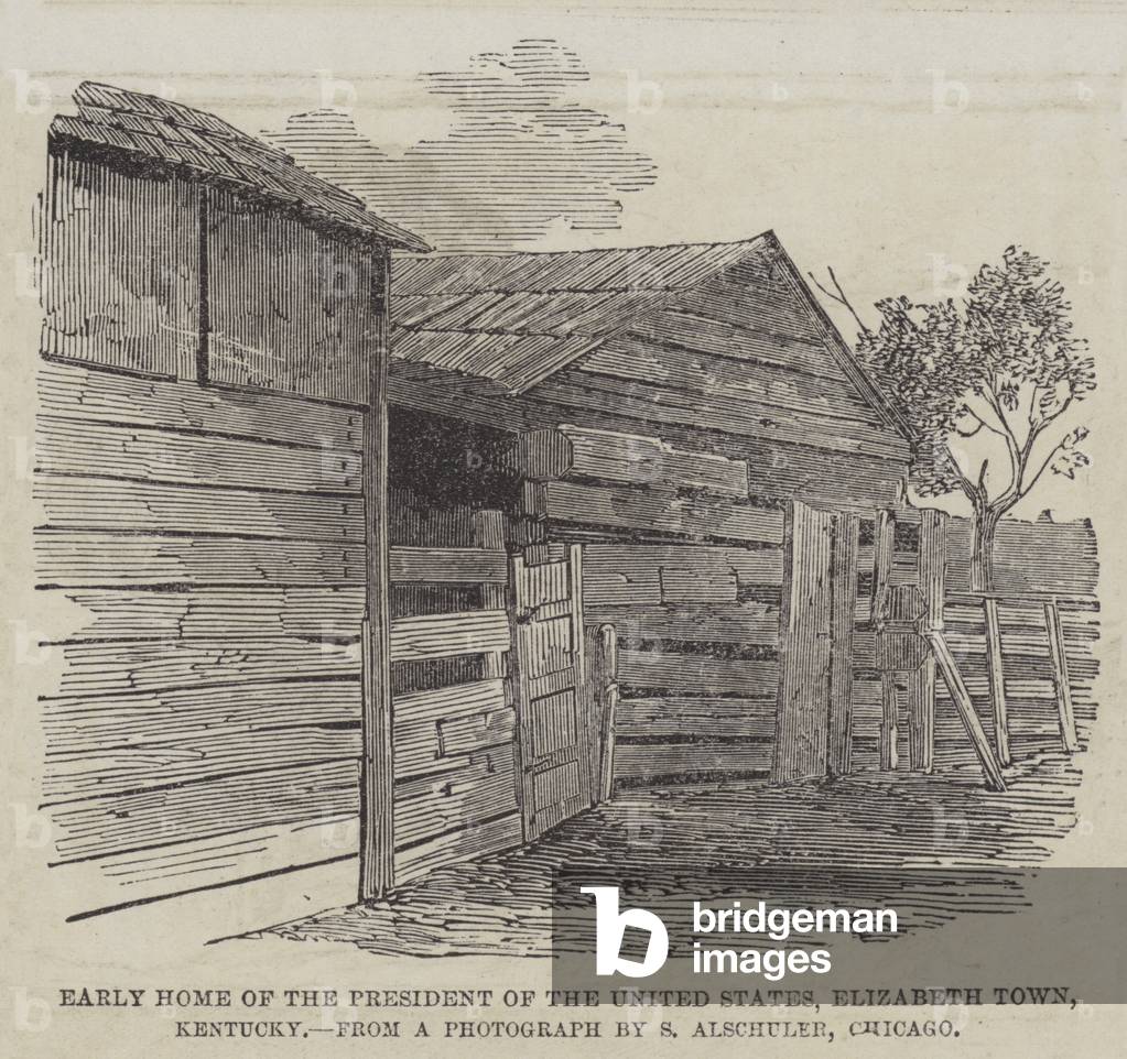 Early Home of the President of the United States, Elizabeth Town, Kentucky (engraving)