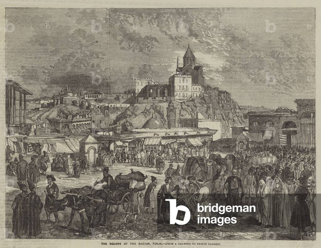 The Square of the Bazaar, Tiflis (engraving)