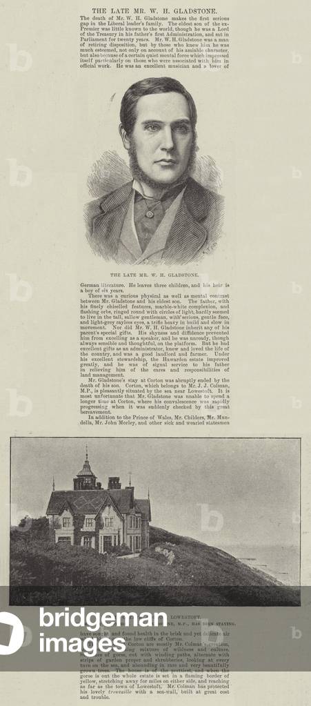 The late Mr W H Gladstone (engraving)