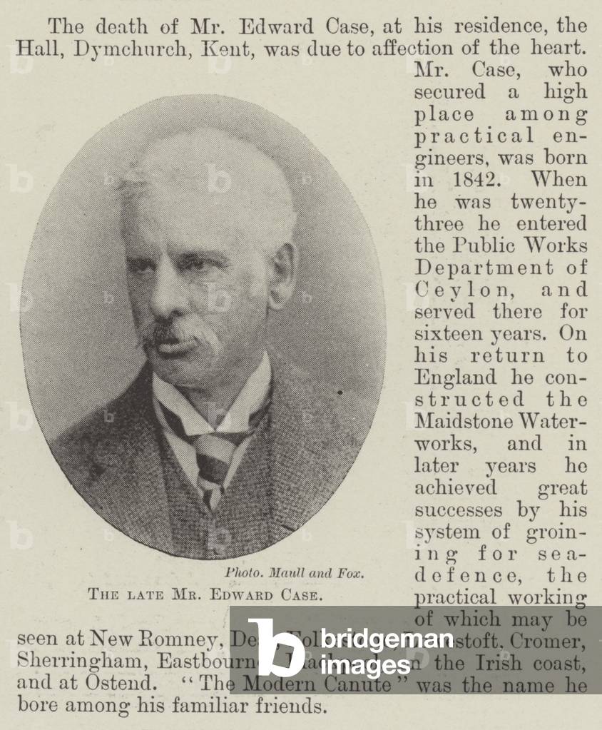 The late Mr Edward Case (b/w photo)