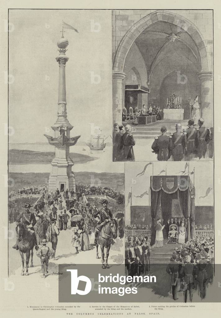 The Columbus Celebrations at Palos, Spain (engraving)