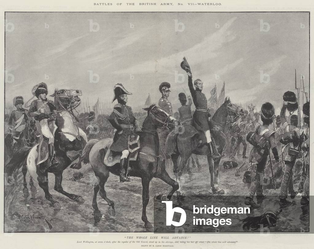 Battles of the British Army, Waterloo (litho)