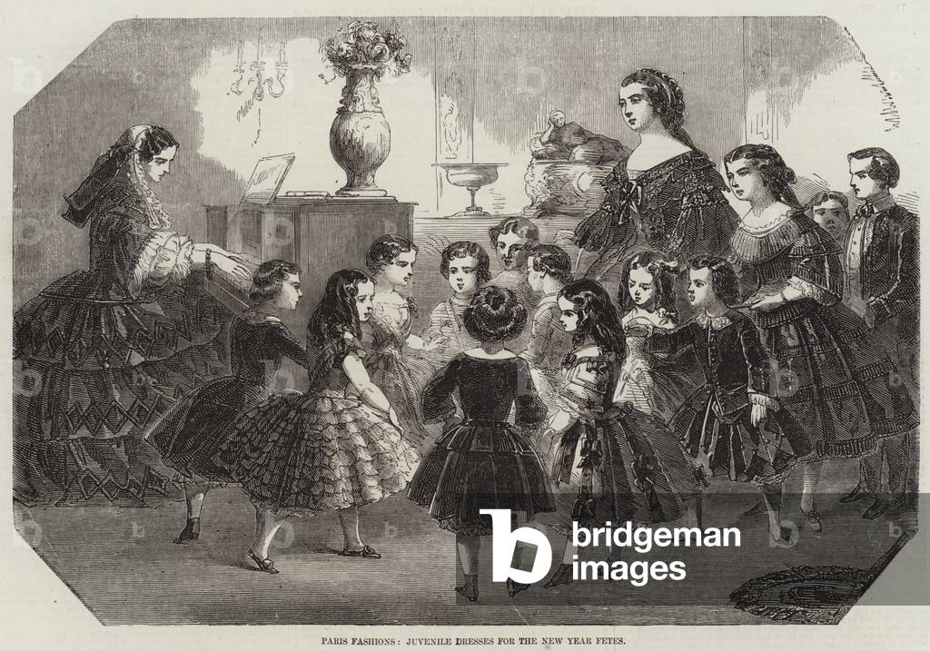Paris Fashions, Juvenile Dresses for the New Year Fetes (engraving)