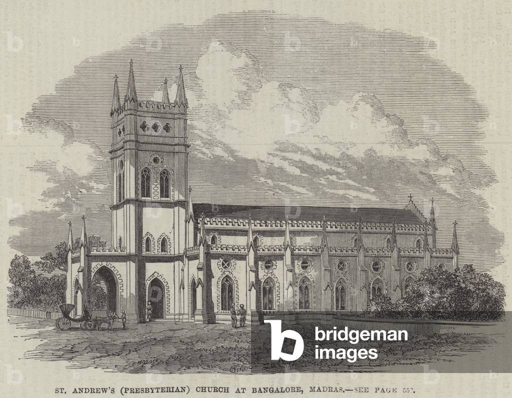 St Andrew's (Presbyterian) Church at Bangalore, Madras (engraving)