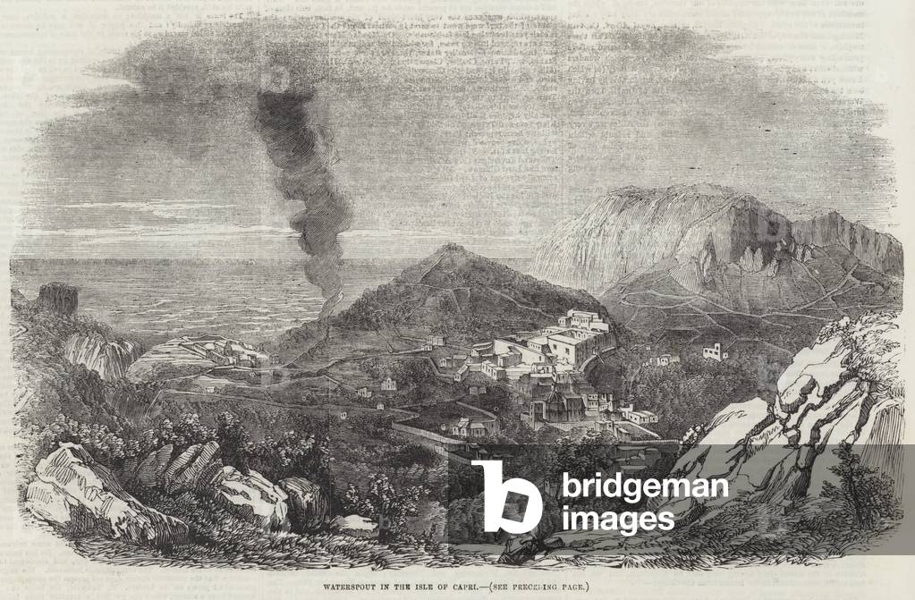 Waterspout in the Isle of Capri (engraving)