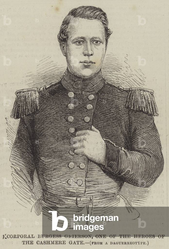 Corporal Burgess Grierson, One of the Heroes of the Cashmere Gate (engraving)