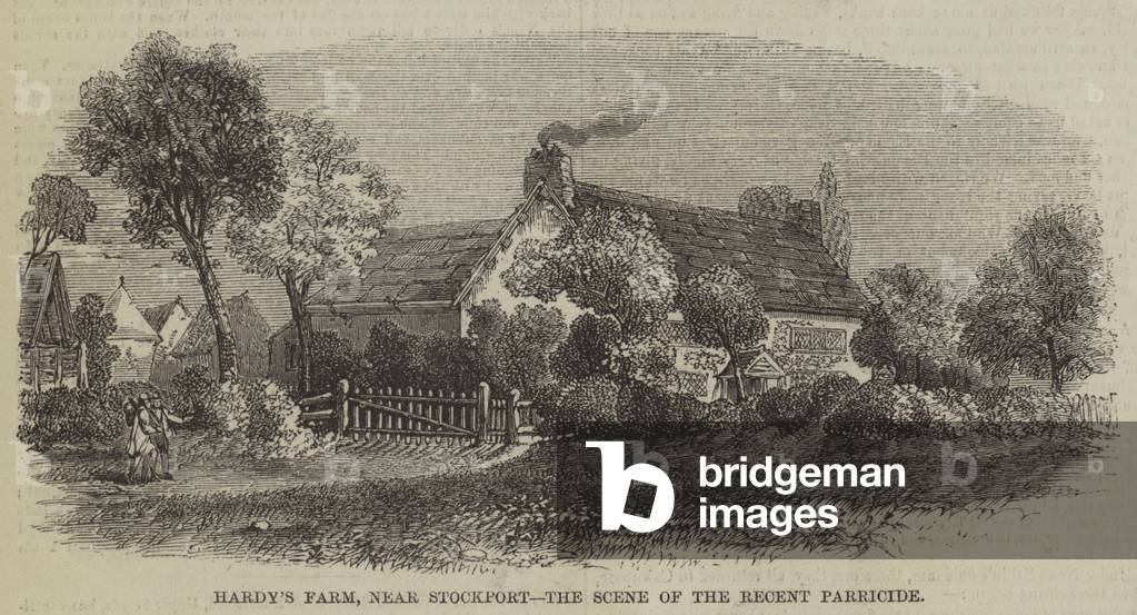 Hardy's Farm, near Stockport, the Scene of the Recent Parricide (engraving)