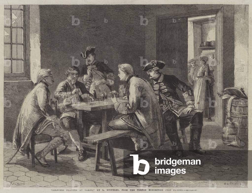 Soldiers playing at Cards (engraving)
