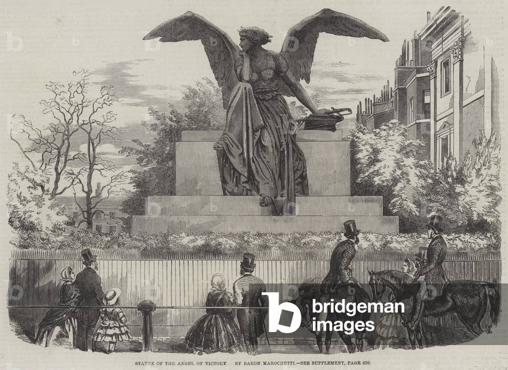 Statue of the Angel of Victory, by Baron Marochetti (engraving)
