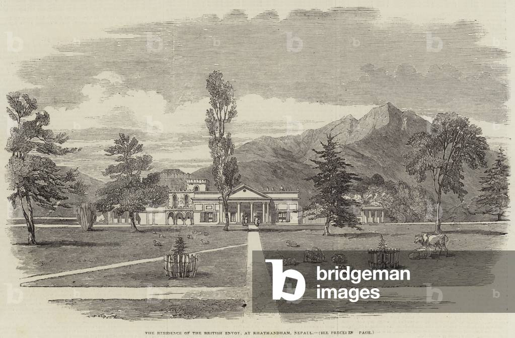 The Residence of the British Envoy, at Khatmandham, Nepaul (engraving)