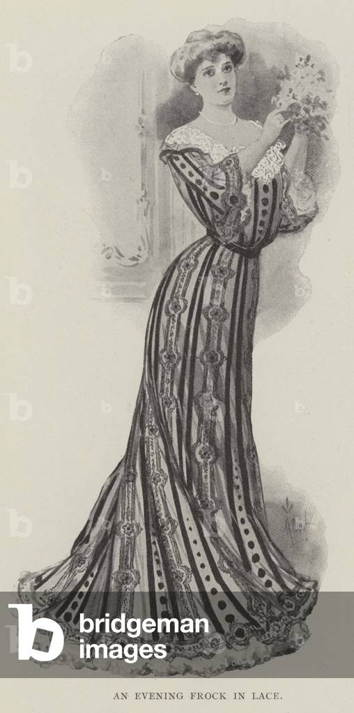 An Evening Frock in Lace (litho)