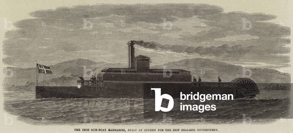 The Iron Gun-Boat Rangariri, built at Sydney for the New Zealand Government (engraving)