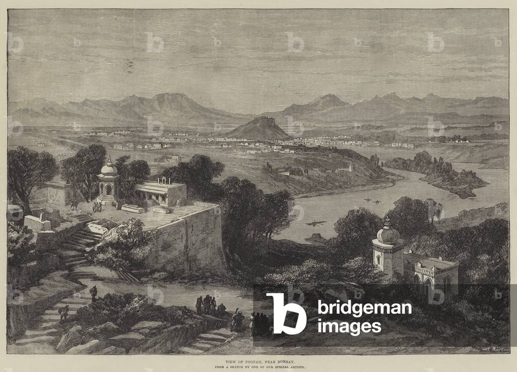 View of Poonah, near Bombay (engraving)