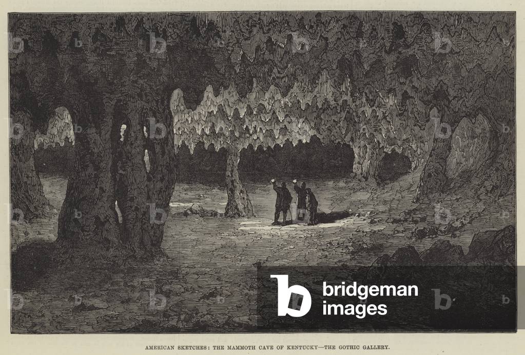 American Sketches, the Mammoth Cave of Kentucky, the Gothic Gallery (engraving)