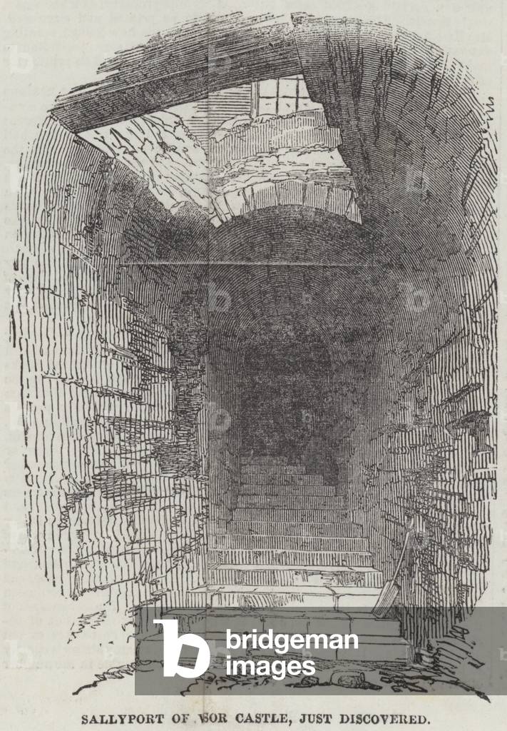 Sallyport of Windsor Castle, just discovered (engraving)